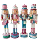 Wholesale Wooden Nutcracker Soldier Figurine Christmas Decoration Musical Instrument Gift - Image 5