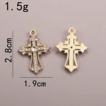 Wholesale Zinc Alloy Rhinestone Cross Pendant Charm DIY Necklace Bracelet Jewelry Accessories - Image 6