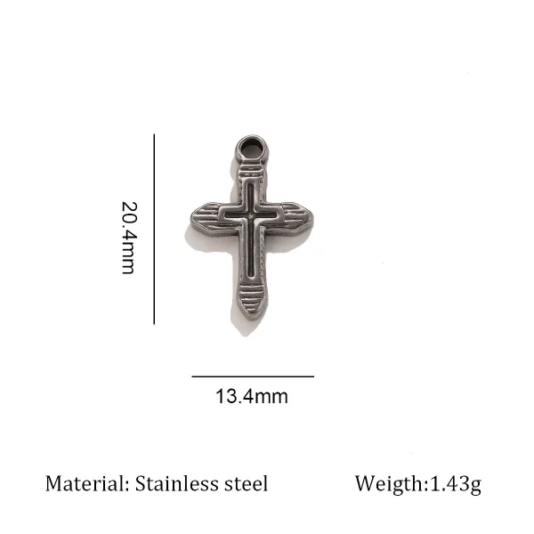 Wholesale Stainless Steel Cross Pendant Charm DIY Necklace Jewelry Accessories Punk Style Unisex