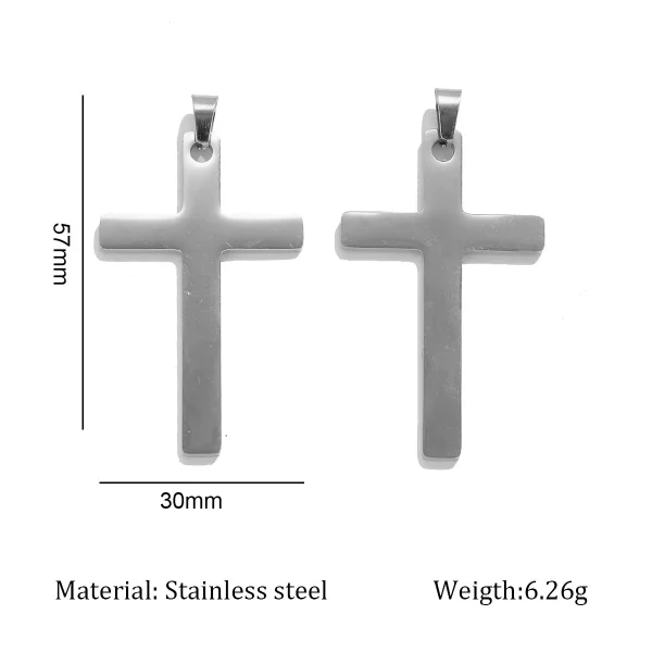 Wholesale Stainless Steel Cross Pendant Charm Necklace DIY Jewelry Accessories Unisex