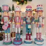 Wholesale Wooden Nutcracker Soldier Figurine Christmas Decoration Musical Instrument Gift - Image 3