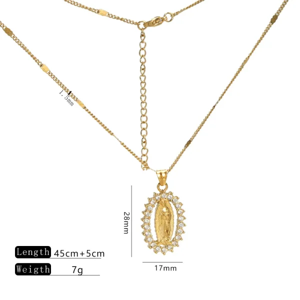 Wholesale Stainless Steel Rhinestone Pendant Necklace Fashion Jewelry Colorful Crystal Charm Necklace Unisex