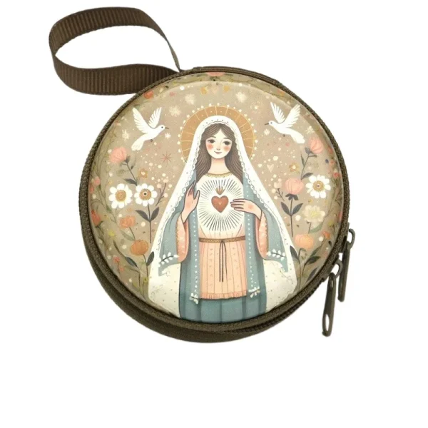 Catholic Rosary Pouch, Storage Bag Zipper case Jewelry Packaging Pendant Coin Storage Pouch Party Gift Cartoon Backpack