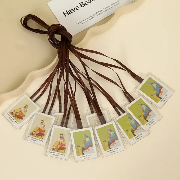 Religious Scapular Catholic Pendant Brown Rope Clothing Accessories Holy Garment