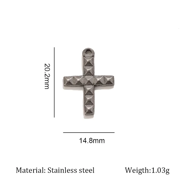 Wholesale Stainless Steel Cross Pendant Charm DIY Necklace Jewelry Accessories Punk Style Unisex