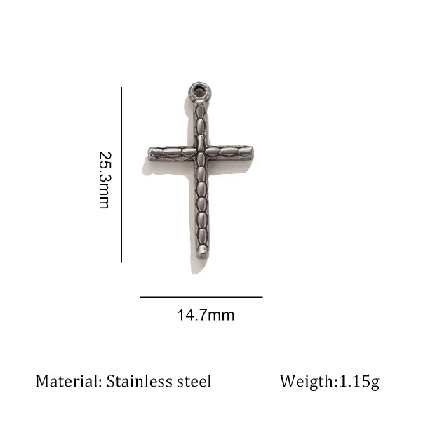 Wholesale Stainless Steel Cross Pendant Charm DIY Necklace Jewelry Accessories Punk Style Unisex