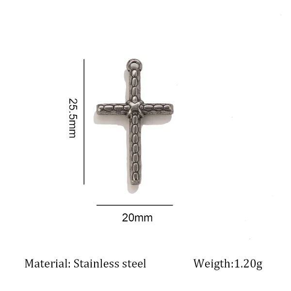 Wholesale Stainless Steel Cross Pendant Charm DIY Necklace Jewelry Accessories Punk Style Unisex
