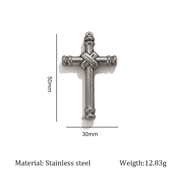 Wholesale Stainless Steel Cross Pendant Charm Necklace DIY Jewelry Accessories Unisex