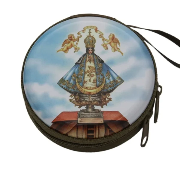 Catholic Rosary Box Pendant BoxCoin Purse Packaging Tin BoxStorage Case, Zipper Bag Luggage Charm