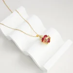 Wholesale Zinc Alloy Rhinestone Love Heart Pendant Necklace Gold Plated Fashion Jewelry - Image 5