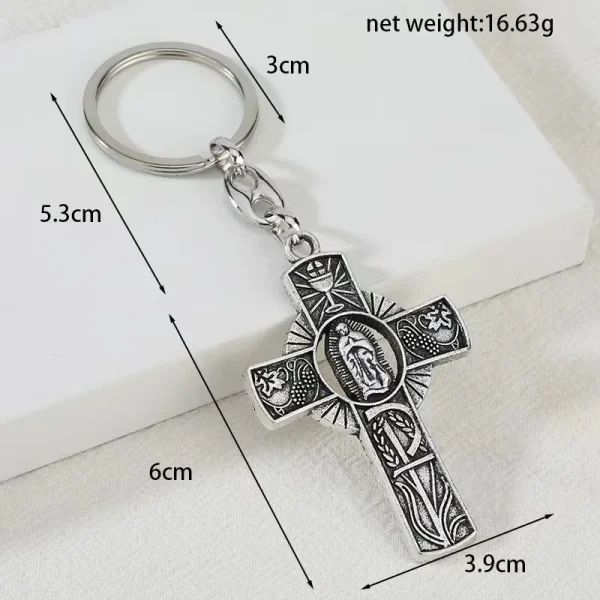 Retro Electroplating Keychain Accessories Metal Embossed Epoxy Creative Russia Design Religious Pendant Accessories Whol