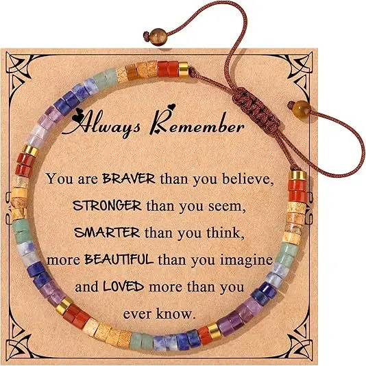 Wholesale Natural Stone Crystal Beaded Bracelet Adjustable Spiritual Healing Jewelry