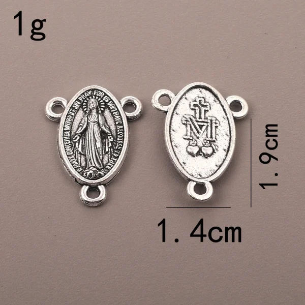 Wholesale Retail Cross-border Supply Religious Elliptical Three-way Pendant Zinc Alloy Bamboo Chain Hanging Beads Neckla