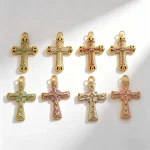 Wholesale Zinc Alloy Cross Pendant Necklace Punk 18K Plated DIY Jewelry Accessories Unisex