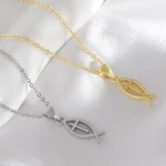 Wholesale Zinc Alloy Gold Plated Fish Pendant Necklace DIY Jewelry Accessories Unisex - Image 4