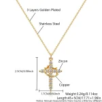 Wholesale Copper Alloy Rhinestone Cross Crown Pendant Necklace DIY Jewelry Accessories - Image 6
