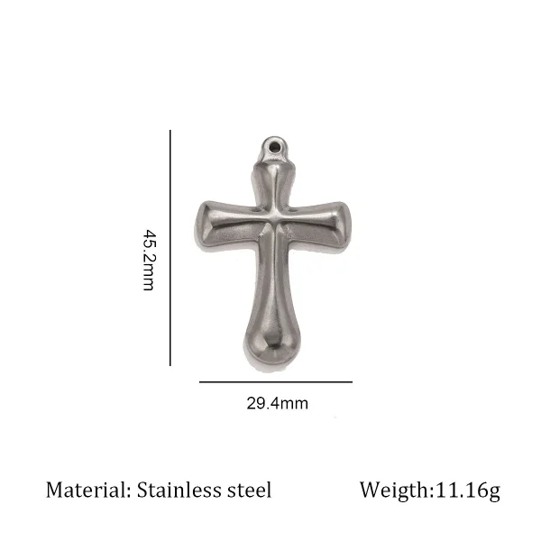 Wholesale Stainless Steel Cross Pendant Charm Necklace DIY Jewelry Accessories Unisex
