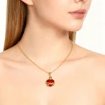 Wholesale Zinc Alloy Rhinestone Love Heart Pendant Necklace Gold Plated Fashion Jewelry - Image 2