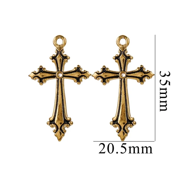 Wholesale Stainless Steel Rhinestone Cross Pendant Charm Necklace DIY Jewelry Accessories Unisex