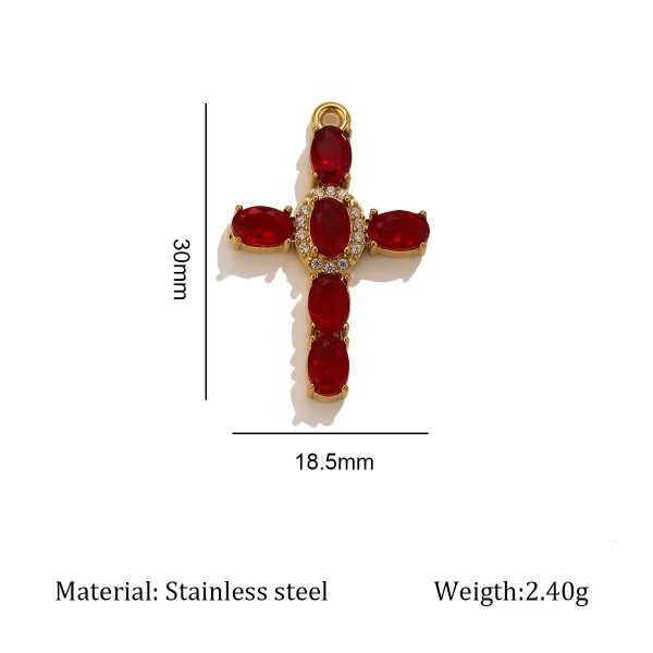 Wholesale Zinc Alloy Rhinestone Cross Pendant Charm Necklace DIY Jewelry Accessories Punk European American Style