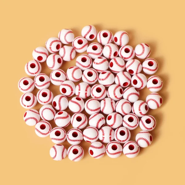 Wholesale Acrylic Sports Ball Beads DIY Jewelry Making Bracelet Necklace Craft Supplies