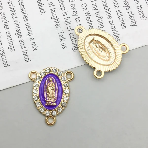 Wholesale Zinc Alloy Rhinestone Pendant Charm 3 Hole DIY Jewelry Accessories Gold Color