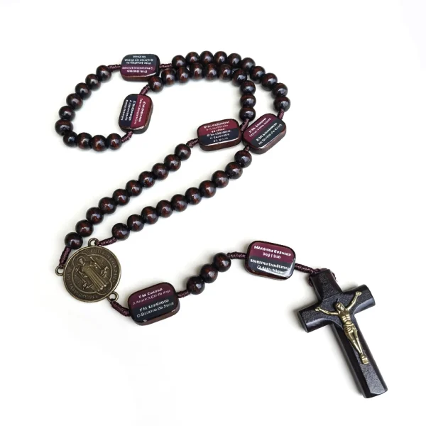 Wood Rosary With Portuguese Prayer Cards Our Lady of Aparecida Catholic Rosary Brazil Gift Rosario Catolico Religious Je