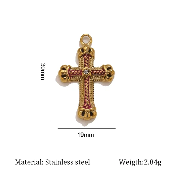 Wholesale Zinc Alloy Cross Pendant Necklace Punk 18K Plated DIY Jewelry Accessories Unisex