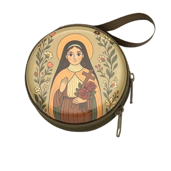 Catholic Rosary Pouch, Storage Bag Zipper case Jewelry Packaging Pendant Coin Storage Pouch Party Gift Cartoon Backpack