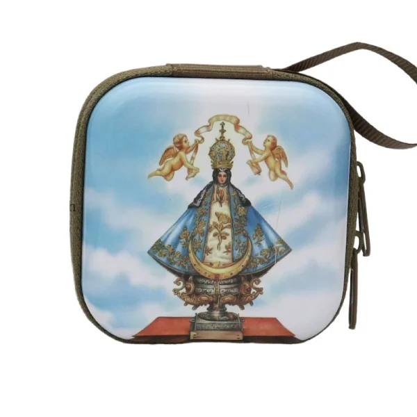 Catholic Rosary Box Pendant BoxCoin Purse Packaging Tin BoxStorage Case, Zipper Bag Luggage Charm