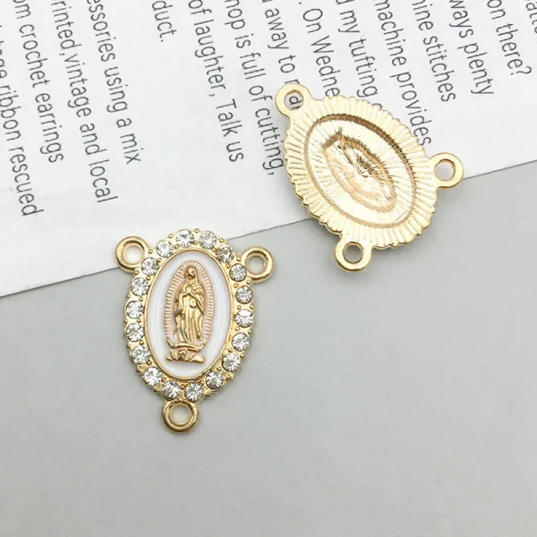 Wholesale Zinc Alloy Rhinestone Pendant Charm 3 Hole DIY Jewelry Accessories Gold Color