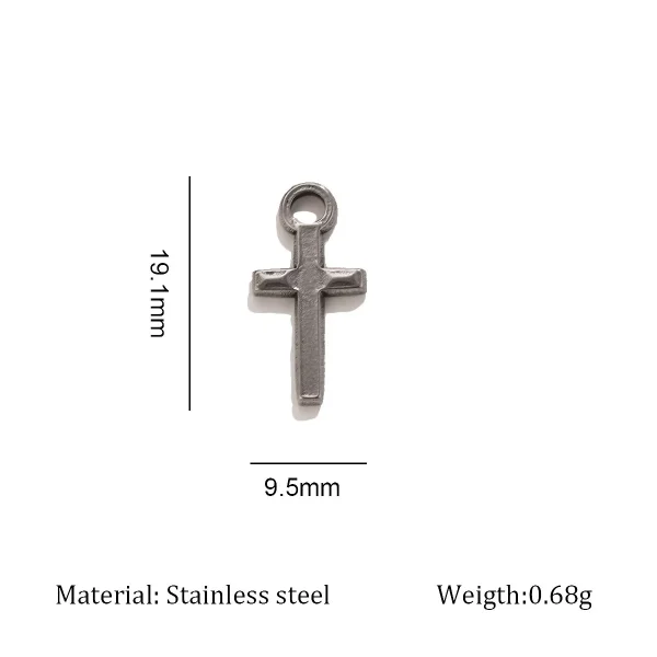 Wholesale Stainless Steel Cross Pendant Charm DIY Necklace Jewelry Accessories Punk Style Unisex