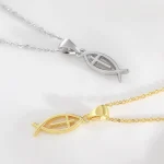 Wholesale Zinc Alloy Gold Plated Fish Pendant Necklace DIY Jewelry Accessories Unisex - Image 3