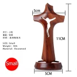 Wholesale Wooden Cross Ornament Magnet Church Craft Home Decor Engraved BJ002 - Image 6