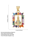 Wholesale Zinc Alloy Rhinestone Virgin Mary Pendant Charm Necklace DIY Jewelry Accessories Unisex - Image 2