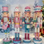 Wholesale Wooden Nutcracker Soldier Figurine Christmas Decoration Musical Instrument Gift - Image 4
