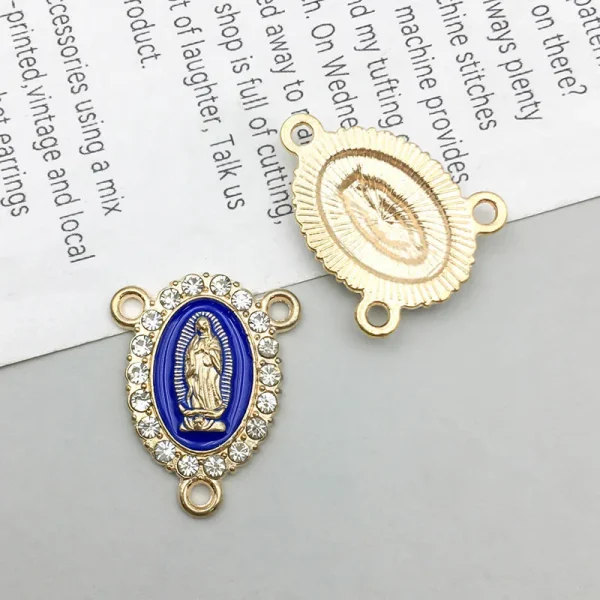 Wholesale Zinc Alloy Rhinestone Pendant Charm 3 Hole DIY Jewelry Accessories Gold Color