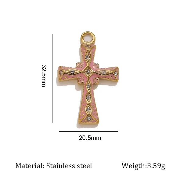 Wholesale Zinc Alloy Cross Pendant Necklace Punk 18K Plated DIY Jewelry Accessories Unisex