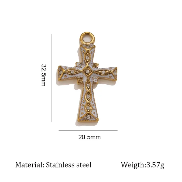 Wholesale Zinc Alloy Cross Pendant Necklace Punk 18K Plated DIY Jewelry Accessories Unisex