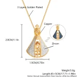 Wholesale Copper Alloy Virgin Mary Pendant Necklace Colorful Zircon Vintage Religious Jewelry - Image 2