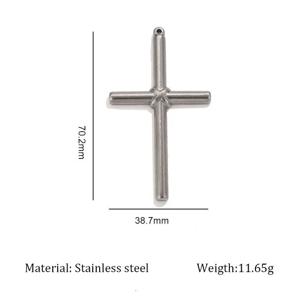 Wholesale Stainless Steel Cross Pendant Charm Necklace DIY Jewelry Accessories Unisex