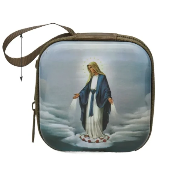 Catholic Rosary Box Pendant BoxCoin Purse Packaging Tin BoxStorage Case, Zipper Bag Luggage Charm