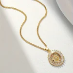 American Maria Pendant Diamond Versatile Collarbone Bamboo Sporty Simple Fashion Copper Jewelry - Image 3