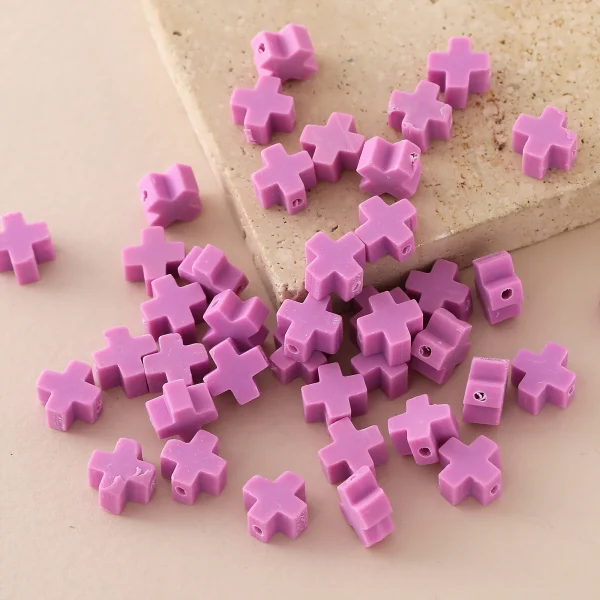 Wholesale Acrylic Cross Beads Colorful DIY Bracelet Necklace Making Jewelry Accessories