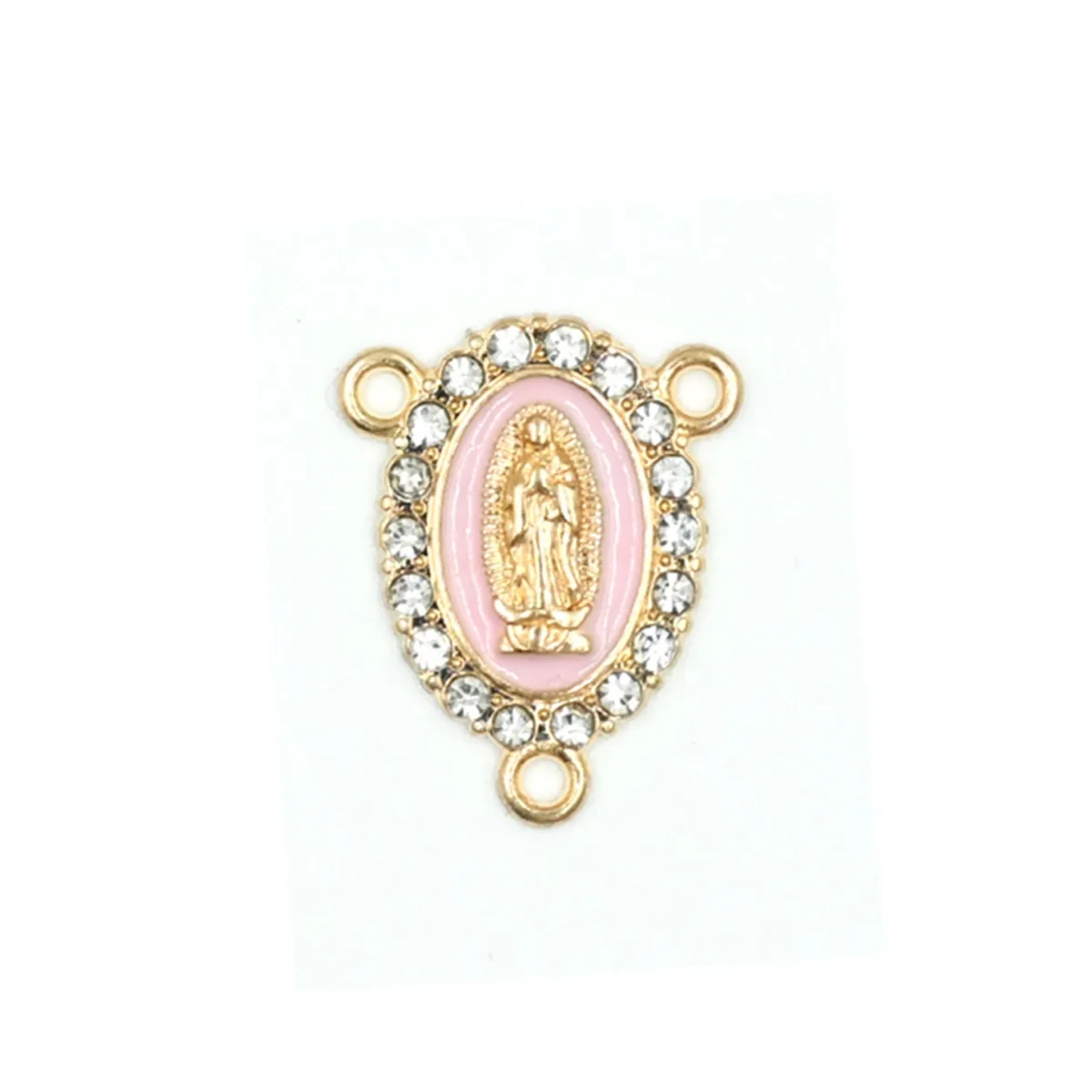 Hot-Selling Three-Way Religious Bracelet Necklace Center Piece Virgin Mary Colorful Inlaid Oval Holiday Gift Alloy Jewelry - Image 6