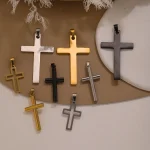 Wholesale Stainless Steel Cross Pendant Charm Necklace DIY Jewelry Accessories Unisex