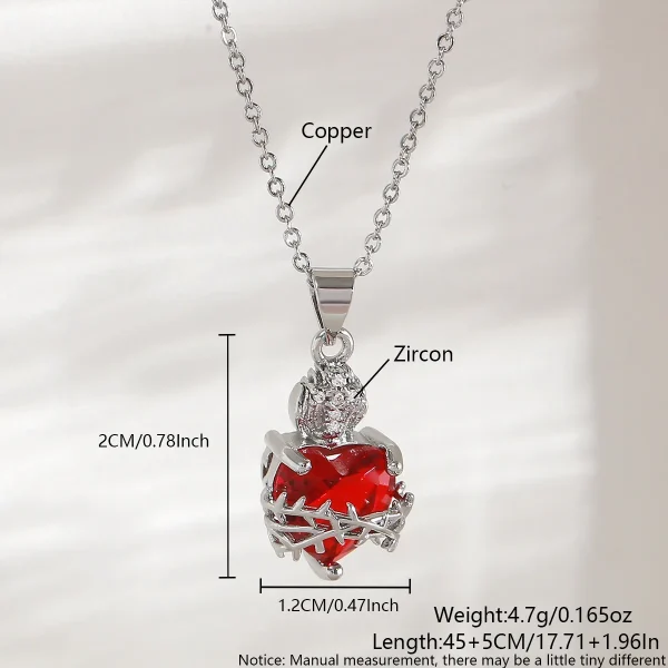 Wholesale Zinc Alloy Rhinestone Love Heart Pendant Necklace Gold Plated Fashion Jewelry