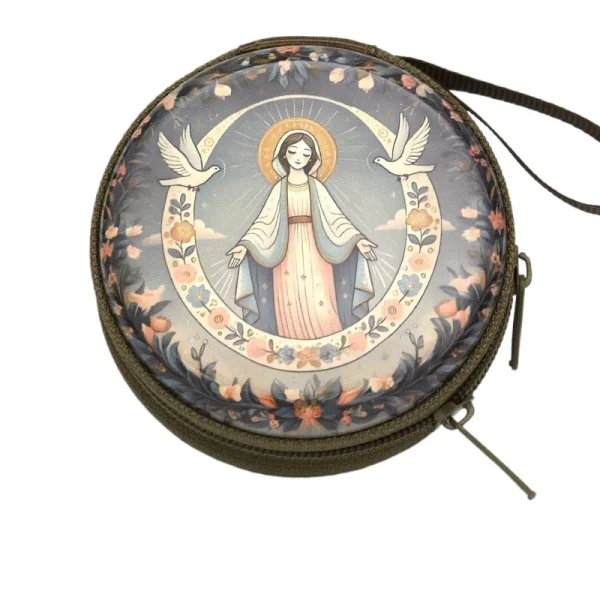 Catholic Rosary Pouch, Storage Bag Zipper case Jewelry Packaging Pendant Coin Storage Pouch Party Gift Cartoon Backpack