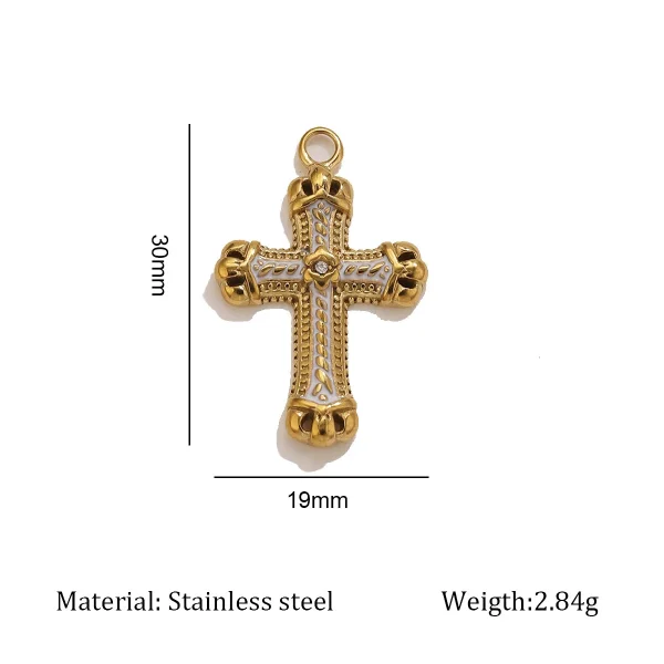 Wholesale Zinc Alloy Cross Pendant Necklace Punk 18K Plated DIY Jewelry Accessories Unisex