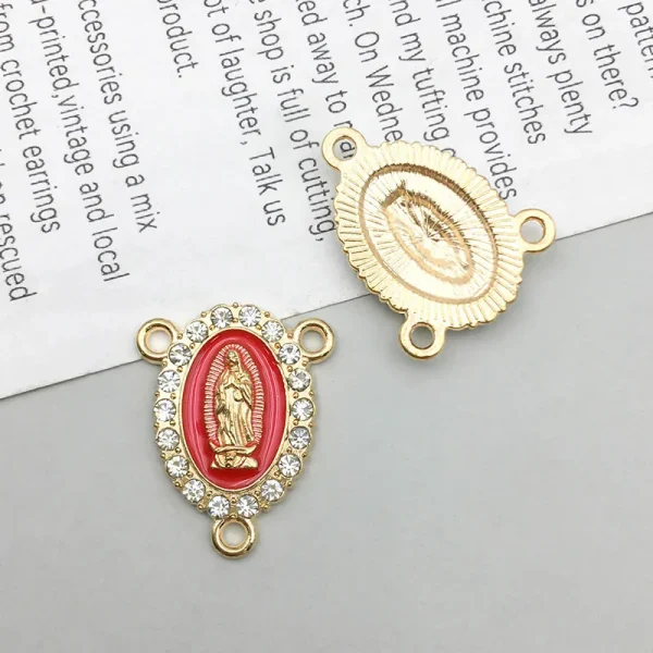 Wholesale Zinc Alloy Rhinestone Pendant Charm 3 Hole DIY Jewelry Accessories Gold Color